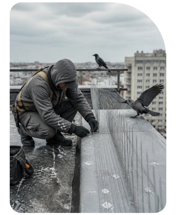 Защита от ворон под ключ в Южноуральске по цене от 5468 р. | Сенат-Жрк